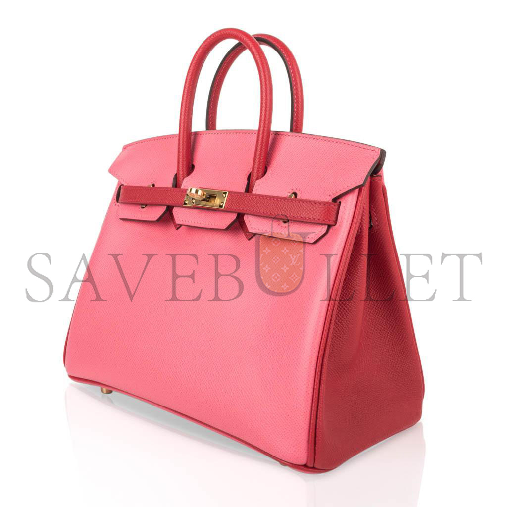 H**mes master birkin 30 epsom lipstick pink and red gold buckle bag h028369ck72 (30*23*15cm)